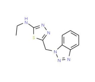 (5-Benzotriazol-1-ylmethyl-[1,3,4]thiadiazol-2-yl)-ethyl-amine - chemical structure image