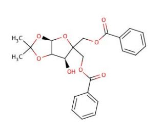 5-Benzoyl-4-benzoyloxymethyl-1,2-O-isopropylidene-&alpha;-D-xylofuranose - chemical structure image