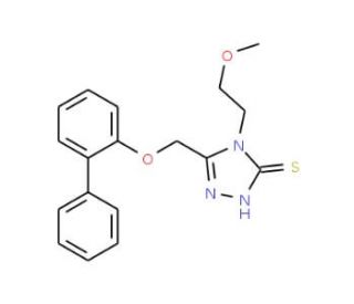 5-(Biphenyl-2-yloxymethyl)-4-(2-methoxy-ethyl)-4H-[1,2,4]triazole-3-thiol - chemical structure image