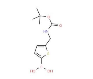 5-(BOC-Aminomethyl)thiophene-2-boronic acid (CAS 1072951-39-3) - chemical structure image