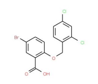 5-Bromo-2-[(2,4-dichlorobenzyl)oxy]benzoic acid - chemical structure image