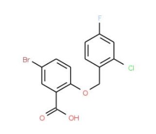 5-Bromo-2-[(2-chloro-4-fluorobenzyl)oxy]-benzoic acid - chemical structure image