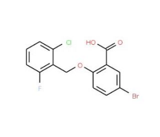 5-Bromo-2-[(2-chloro-6-fluorobenzyl)oxy]-benzoic acid - chemical structure image