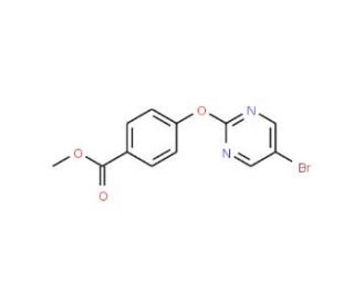 5-bromo-2-[(4-methoxycarbonyl)phenoxy]pyrimidine (CAS 926304-76-9) - chemical structure image