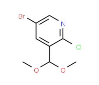 5-Bromo-2-chloro-3-dimethoxymethyl-pyridine (CAS 928653-74-1) - chemical structure image