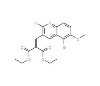 5-Bromo-2-chloro-6-methoxy-3-(2,2-diethoxycarbonyl)vinylquinoline (CAS 1031929-09-5) - chemical structure image