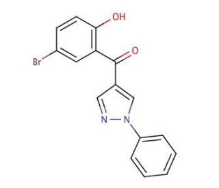 (5-Bromo-2-hydroxy-phenyl)-(1-phenyl-1H-pyrazol-4-yl)ketone (CAS 68287-72-9) - chemical structure image