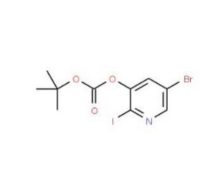 5-Bromo-2-iodopyridin-3-yl tert-butyl carbonate (CAS 1087659-20-8) - chemical structure image