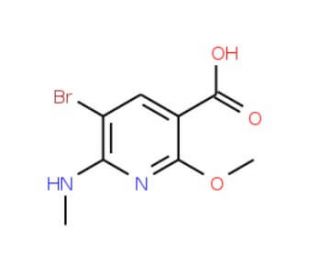 5-Bromo-2-methoxy-6-(methylamino)nicotinic acid (CAS 187480-17-7) - chemical structure image