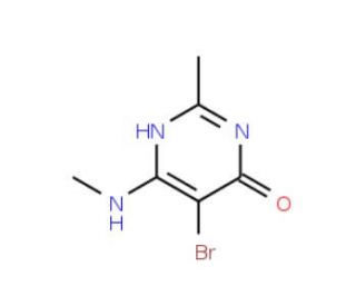 5-Bromo-2-methyl-6-(methylamino)-4-pyrimidinol - chemical structure image