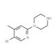 5-Bromo-2-(piperazin-1-yl)-4-methylpyridine (CAS 944582-93-8) - chemical structure image