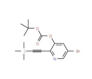 5-Bromo-2-((trimethylsilyl)ethynyl)pyridin-3-yltert-butyl carbonate (CAS 1186310-92-8) - chemical structure image