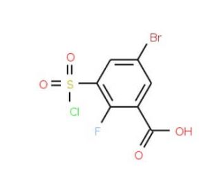 5-bromo-3-(chlorosulfonyl)-2-fluorobenzoic acid - chemical structure image