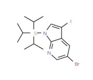 5-Bromo-3-iodo-1-triisopropylsilanyl-1H-pyrrolo[2,3-b]pyridine (CAS 875639-49-9) - chemical structure image