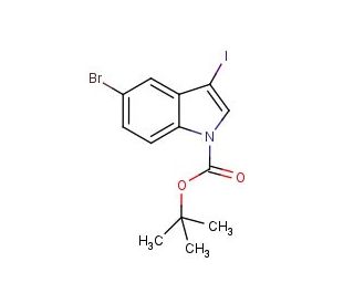 5-Bromo-3-iodoindole, N-BOC protected (CAS 850349-72-3) - chemical structure image
