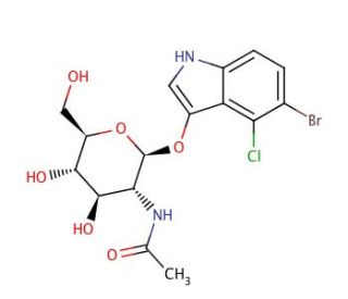 5-Bromo-4-chloro-3-indolyl N-acetyl-&beta;-D-glucosaminide (CAS 4264-82-8) - chemical structure image