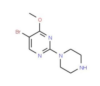 5-Bromo-4-methoxy-2-(1-piperazinyl)pyrimidine (CAS 885267-38-9) - chemical structure image