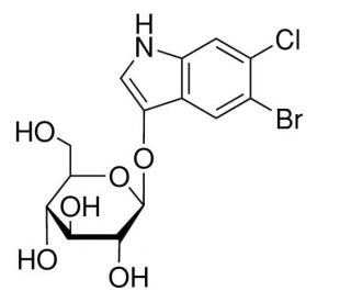 5-Bromo-6-chloro-3-indolyl-&beta;-D-glucopyranoside (CAS 93863-89-9) - chemical structure image