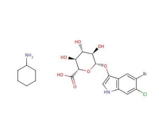 5-Bromo-6-chloro-3-indolyl &beta;-D-glucuronide cyclohexylammonium salt (CAS 144110-43-0) - chemical structure image