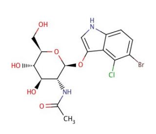 5-Bromo-6-chloro-3-indolyl-N-acetyl-&beta;-D-glucosaminide (CAS 5609-91-6) - chemical structure image