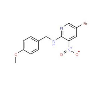 5-Bromo-N-(4-methoxybenzyl)-3-nitropyridin-2-amine (CAS 1033202-35-5) - chemical structure image
