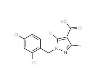 5-chloro-1-(2,4-dichlorobenzyl)-3-methyl-1H-pyrazole-4-carboxylic acid - chemical structure image