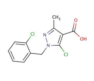 5-chloro-1-(2-chlorobenzyl)-3-methyl-1H-pyrazole-4-carboxylic acid - chemical structure image