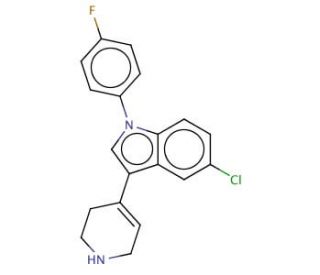 5-chloro-1-(4-fluorophenyl)-3-(1,2,3,6-tetrahydropyridin-4-yl)-1H-indole hydrochloride - chemical structure image