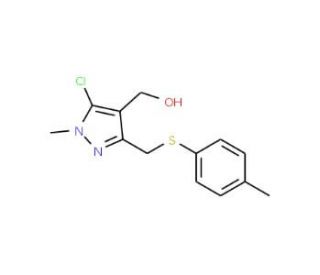 (5-Chloro-1-methyl-3-{[(4-methylphenyl)sulfanyl]-methyl}-1H-pyrazol-4-yl)methanol - chemical structure image