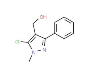 (5-Chloro-1-methyl-3-phenyl-1H-pyrazol-4-yl)-methanol (CAS 321538-17-4) - chemical structure image