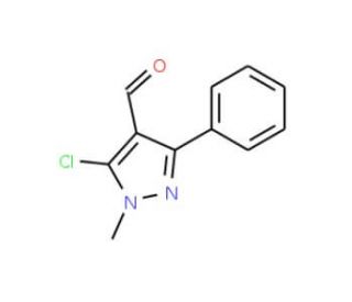 5-Chloro-1-methyl-3-phenyl-1H-pyrazole-4-carbaldehyde (CAS 883-38-5) - chemical structure image