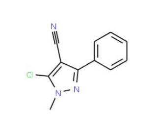 5-Chloro-1-methyl-3-phenyl-1H-pyrazole-4-carbonitrile - chemical structure image