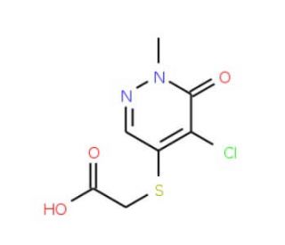 (5-Chloro-1-methyl-6-oxo-1,6-dihydro-pyridazin-4-ylsulfanyl)-acetic acid - chemical structure image
