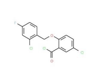 5-chloro-2-[(2-chloro-4-fluorobenzyl)oxy]benzoyl chloride - chemical structure image