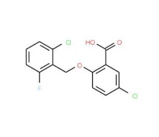 5-Chloro-2-[(2-chloro-6-fluorobenzyl)oxy]-benzoic acid - chemical structure image