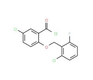 5-chloro-2-[(2-chloro-6-fluorobenzyl)oxy]benzoyl chloride - chemical structure image