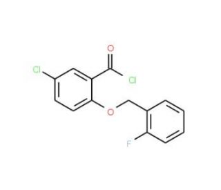 5-chloro-2-[(2-fluorobenzyl)oxy]benzoyl chloride - chemical structure image