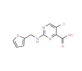 5-chloro-2-[(2-furylmethyl)amino]pyrimidine-4-carboxylic acid - chemical structure image