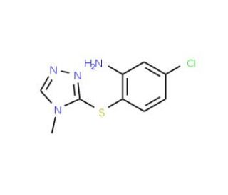 5-chloro-2-[(4-methyl-4H-1,2,4-triazol-3-yl)thio]aniline - chemical structure image
