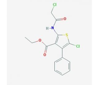 5-Chloro-2-(2-chloro-acetylamino)-4-phenyl-thiophene-3-carboxylic acid ethyl ester - chemical structure image
