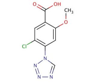 5-chloro-2-methoxy-4-(1H-1,2,3,4-tetrazol-1-yl)benzoic acid - chemical structure image
