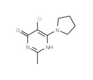 5-Chloro-2-methyl-6-(1-pyrrolidinyl)-4-pyrimidinol - chemical structure image