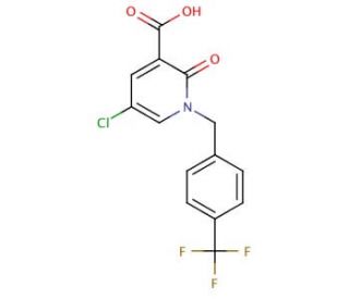 5-Chloro-2-oxo-1-[4-(trifluoromethyl)benzyl]-1,2-dihydro-3-pyridinecarboxylic acid - chemical structure image