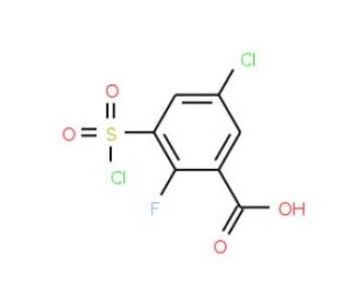 5-chloro-3-(chlorosulfonyl)-2-fluorobenzoic acid - chemical structure image