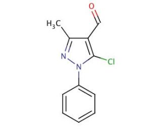5-Chloro-3-methyl-1-phenyl-4-pyrazolecarboxaldehyde (CAS 947-95-5) - chemical structure image