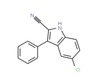 5-Chloro-3-phenyl-1H-indole-2-carbonitrile (CAS 24139-17-1) - chemical structure image
