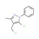 5-chloro-4-(chloromethyl)-3-methyl-1-phenyl-1H-pyrazole (CAS 77509-88-7) - chemical structure image