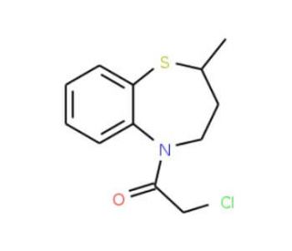 5-(chloroacetyl)-2-methyl-2,3,4,5-tetrahydro-1,5-benzothiazepine - chemical structure image