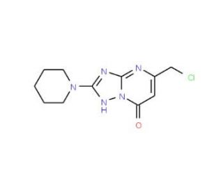 5-Chloromethyl-2-piperidin-1-yl-4H-[1,2,4]-triazolo[1,5-a]pyrimidin-7-one - chemical structure image