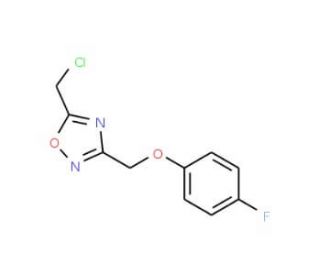5-(chloromethyl)-3-[(4-fluorophenoxy)methyl]-1,2,4-oxadiazole - chemical structure image